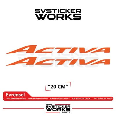Honda Activa Sticker Uyumlu Yazı – Yüksek Kalite Özel Kesim Folyo (2li Set)