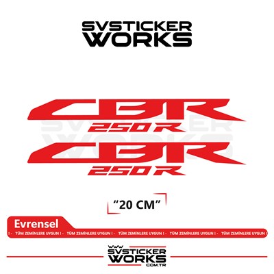 Honda CBR 250R Sticker Uyumlu Yazı – Yüksek Kalite Özel Kesim Folyo (2li Set)