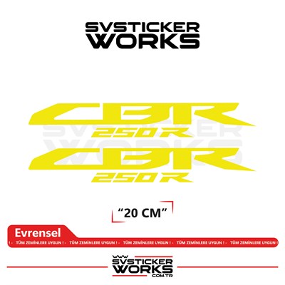 Honda CBR 250R Sticker Uyumlu Yazı – Yüksek Kalite Özel Kesim Folyo (2li Set)
