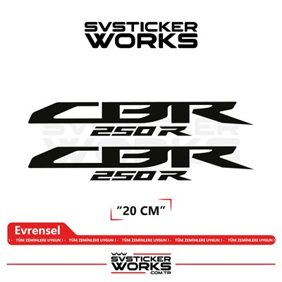 Honda CBR 250R Sticker Uyumlu Yazı – Yüksek Kalite Özel Kesim Folyo (2li Set)