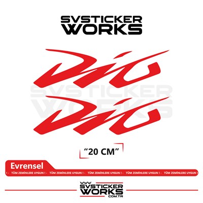 Honda Dio Sticker Uyumlu Yazı – Yüksek Kalite Özel Kesim Folyo (2li Set)