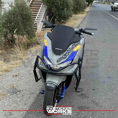 Honda PCX 2021-2024 Far Üstü Desen Sticker Dekor Etiket Modeli