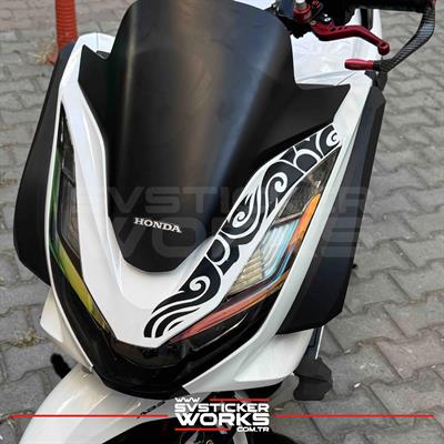 Honda PCX 2021-2024 Far Üstü Desen Sticker Dekor Etiket Modeli