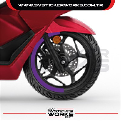 Honda PCX Jant Kaplama Motosiklet Jant Kaplama Şeridi 13-14 İnch Uyumlu PCX Tüm Yıllar Mor Renk