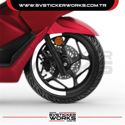 Honda PCX Jant Kaplama Motosiklet Jant Kaplama Şeridi 13-14 İnch Uyumlu PCX Tüm Yıllar Beyaz Renk