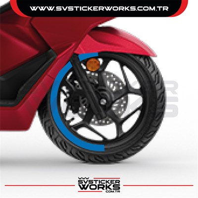 Honda PCX Jant Kaplama Motosiklet Jant Kaplama Şeridi 13-14 İnch Uyumlu PCX Tüm Yıllar Mavi Renk