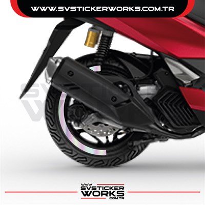 Honda PCX Jant Kaplama Motosiklet Jant Kaplama Şeridi 13-14 İnch Uyumlu PCX Tüm Yıllar Hologram Renk
