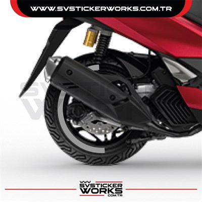 Honda PCX Jant Kaplama Motosiklet Jant Kaplama Şeridi 13-14 İnch Uyumlu PCX Tüm Yıllar Gri Renk