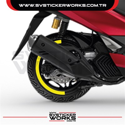 Honda PCX Jant Kaplama Motosiklet Jant Kaplama Şeridi 13-14 İnch Uyumlu PCX Tüm Yıllar Sarı Renk