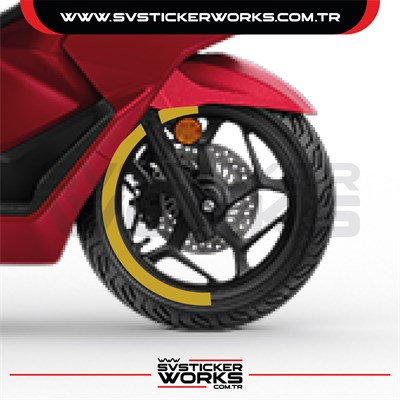 Honda PCX Jant Kaplama Motosiklet Jant Kaplama Şeridi 13-14 İnch Uyumlu PCX Tüm Yıllar Metalik Gold Altın Kaplama