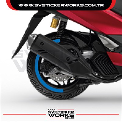 Honda PCX Jant Kaplama Motosiklet Jant Kaplama Şeridi 13-14 İnch Uyumlu PCX Tüm Yıllar Mavi Renk