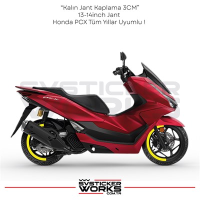 Honda PCX Jant Kaplama Motosiklet Jant Kaplama Şeridi 13-14 İnch Uyumlu PCX Tüm Yıllar Sarı Renk