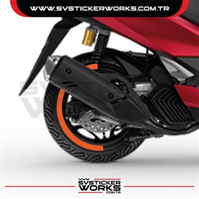 Honda PCX Jant Kaplama Motosiklet Jant Kaplama Şeridi 13-14 İnch Uyumlu PCX Tüm Yıllar Turuncu Renk