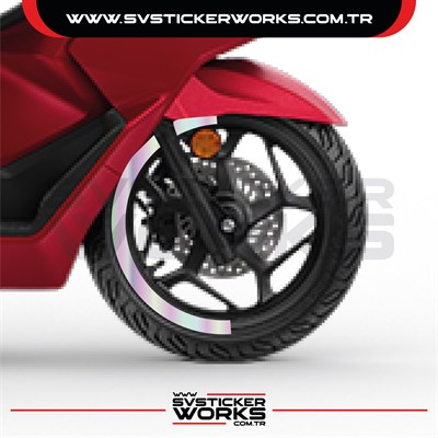 Honda PCX Jant Kaplama Motosiklet Jant Kaplama Şeridi 13-14 İnch Uyumlu PCX Tüm Yıllar Hologram Renk