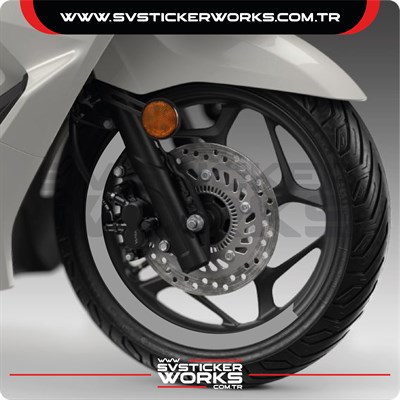 Honda PCX Jant Kaplama Motosiklet Jant Kaplama Şeridi 13-14 İnch Uyumlu PCX Tüm Yıllar Gri Renk