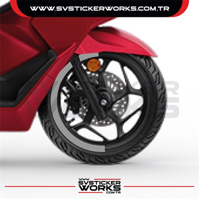 Honda PCX Jant Kaplama Motosiklet Jant Kaplama Şeridi 13-14 İnch Uyumlu PCX Tüm Yıllar Gri Renk