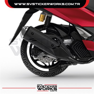 Honda PCX Jant Kaplama Motosiklet Jant Kaplama Şeridi 13-14 İnch Uyumlu PCX Tüm Yıllar Beyaz Renk