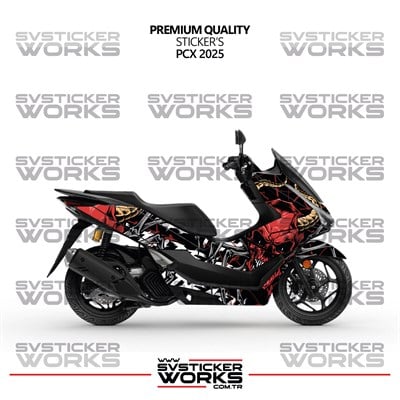 Honda PCX Kaplama Sticker Death Design Motor Kaplama Modeli Hazır Kit 2025 Uyumlu 