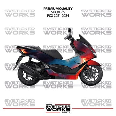 Honda PCX Kaplama Sticker Magma Design Motor Kaplama Modeli Hazır Kit 2021-2024 Uyumlu 