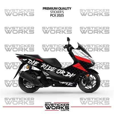 Honda PCX Kaplama Sticker Ride Or Die Design Motor Kaplama Modeli Hazır Kit 2025 Uyumlu 