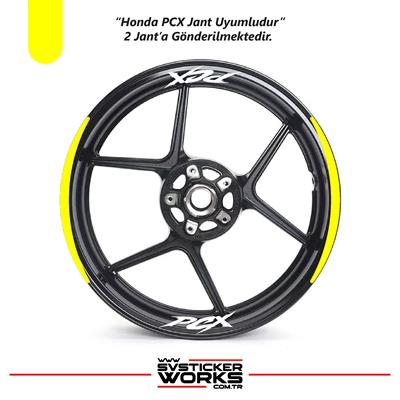 Honda PCX Motosiklet Jant Şeridi Sticker Set Ay Modeli 