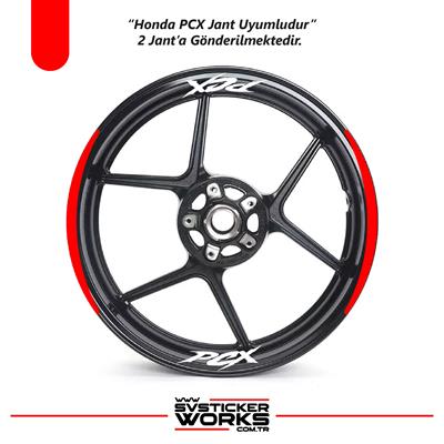 Honda PCX Motosiklet Jant Şeridi Sticker Set Ay Modeli 