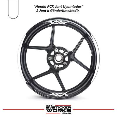 Honda PCX Motosiklet Jant Şeridi Sticker Set Ay Modeli 
