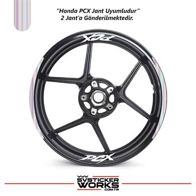 Honda PCX Motosiklet Jant Şeridi Sticker Set Ay Modeli 