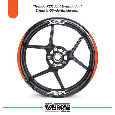 Honda PCX Motosiklet Jant Şeridi Sticker Set Ay Modeli 