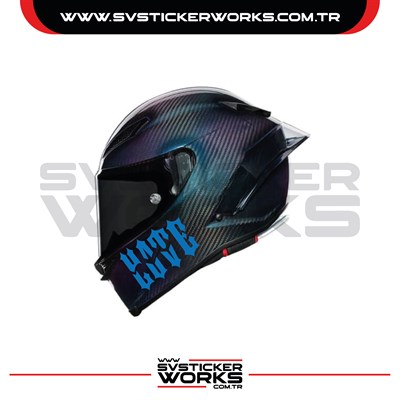 Love Hate Sticker Kask Sticker Kasklar Uyumlu Tek Yön 1 Adet