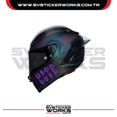 Love Hate Sticker Kask Sticker Kasklar Uyumlu Tek Yön 1 Adet