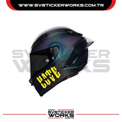 Love Hate Sticker Kask Sticker Kasklar Uyumlu Tek Yön 1 Adet