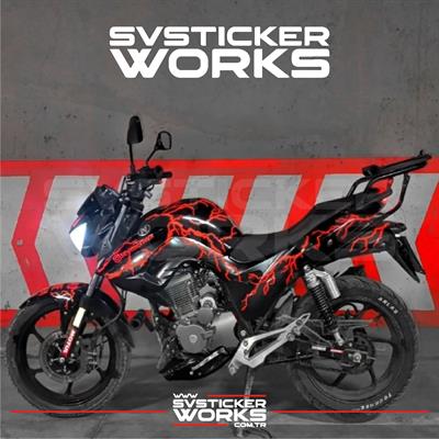 Mondial Drift L Full Şimşek Sticker Set Kırmızı Renk Dekor Sticker