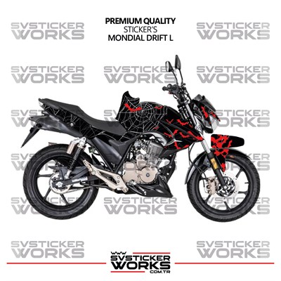 Mondial Drift L Kaplama Sticker Crimson Web Design Motor Kaplama Modeli Hazır Kit Tüm Yıllar Uyumlu 