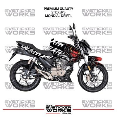 Mondial Drift L Kaplama Sticker Death Design Motor Kaplama Modeli Hazır Kit Tüm Yıllar Uyumlu 