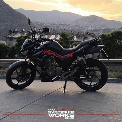 Mondial Drift L Sticker Orta Şase Şimşek Yıldırım Sticker Deseni Dekor Sticker