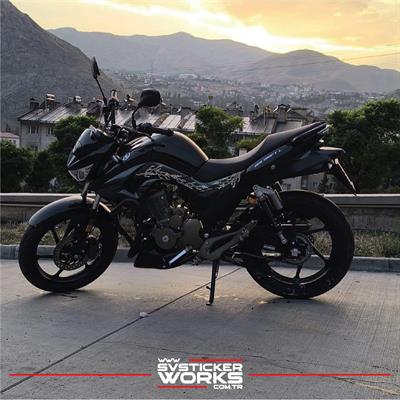 Mondial Drift L Sticker Orta Şase Şimşek Yıldırım Sticker Deseni Dekor Sticker