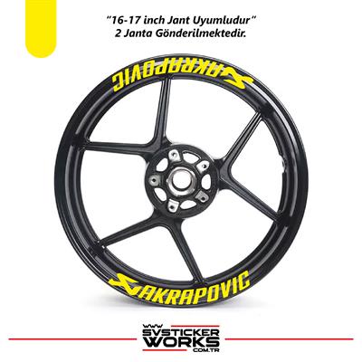 Motosiklet Akrapovic Jant Sticker 8Lİ Dekor Sticker Motor Sticker 