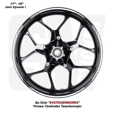 Motosiklet Jant Şeridi 16Lı Set Takım Kesikli Şerit Sticker