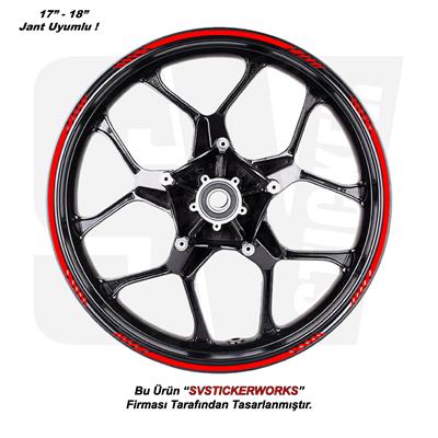 Motosiklet Jant Şeridi 16Lı Set Takım Kesikli Şerit Sticker