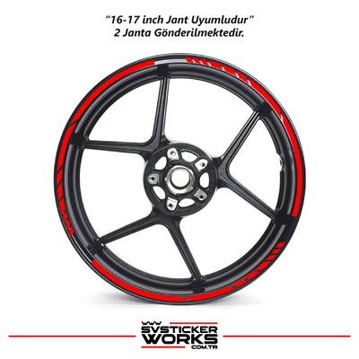 Motosiklet Jant Şeridi Jant Sticker Dekor Model Parçalı Desen Sticker Set 