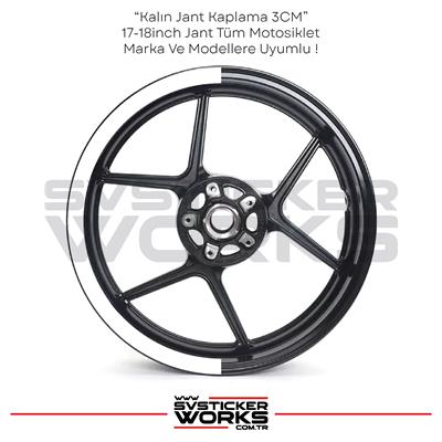Motosiklet Jant Şeridi Jant Sticker Yarım Kaplama Daire 17-18 inch Jant Motor Uyumlu