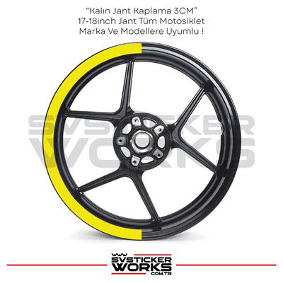 Motosiklet Jant Şeridi Jant Sticker Yarım Kaplama Daire 17-18 inch Jant Motor Uyumlu