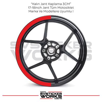 Motosiklet Jant Şeridi Jant Sticker Yarım Kaplama Daire 17-18 inch Jant Motor Uyumlu