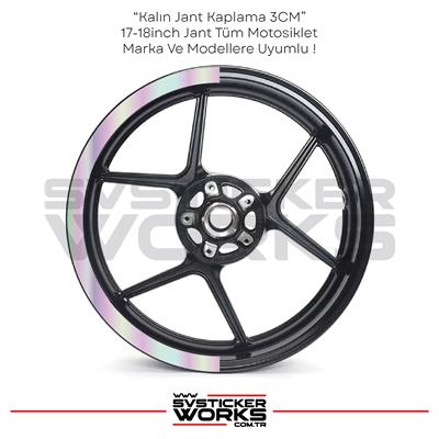 Motosiklet Jant Şeridi Jant Sticker Yarım Kaplama Daire 17-18 inch Jant Motor Uyumlu
