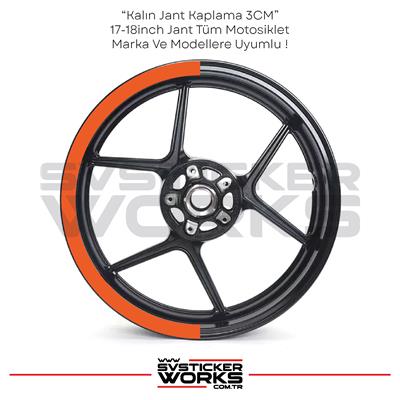 Motosiklet Jant Şeridi Jant Sticker Yarım Kaplama Daire 17-18 inch Jant Motor Uyumlu