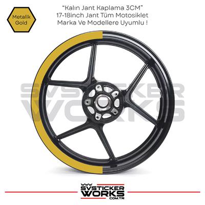 Motosiklet Jant Şeridi Jant Sticker Yarım Kaplama Daire 17-18 inch Jant Motor Uyumlu