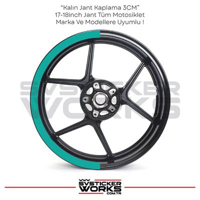 Motosiklet Jant Şeridi Jant Sticker Yarım Kaplama Daire 17-18 inch Jant Motor Uyumlu