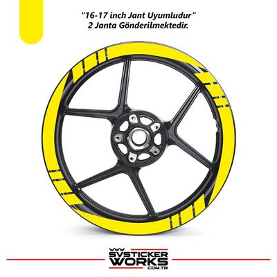 Motosiklet Kalın Geniş Jant Sticker 16LI Dekor Sticker Motor Sticker 