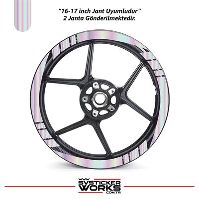 Motosiklet Kalın Geniş Jant Sticker 16LI Dekor Sticker Motor Sticker 